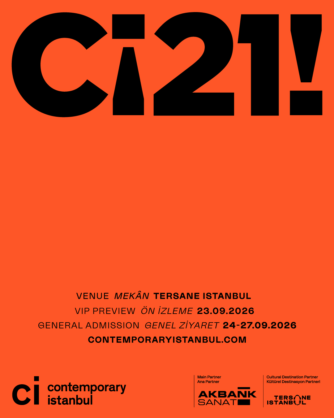 CONTEMPORARY ISTANBUL 21. EDİSYONU’NUN GALERİ LİSTESİ AÇIKLANDI