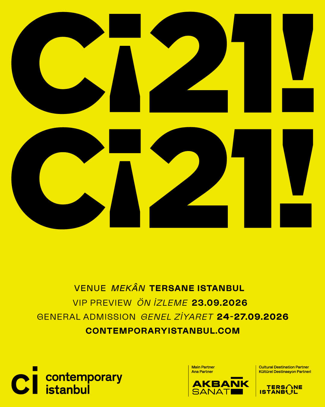 CONTEMPORARY ISTANBUL 21. EDİSYONUYLA TERSANE ISTANBUL’DA